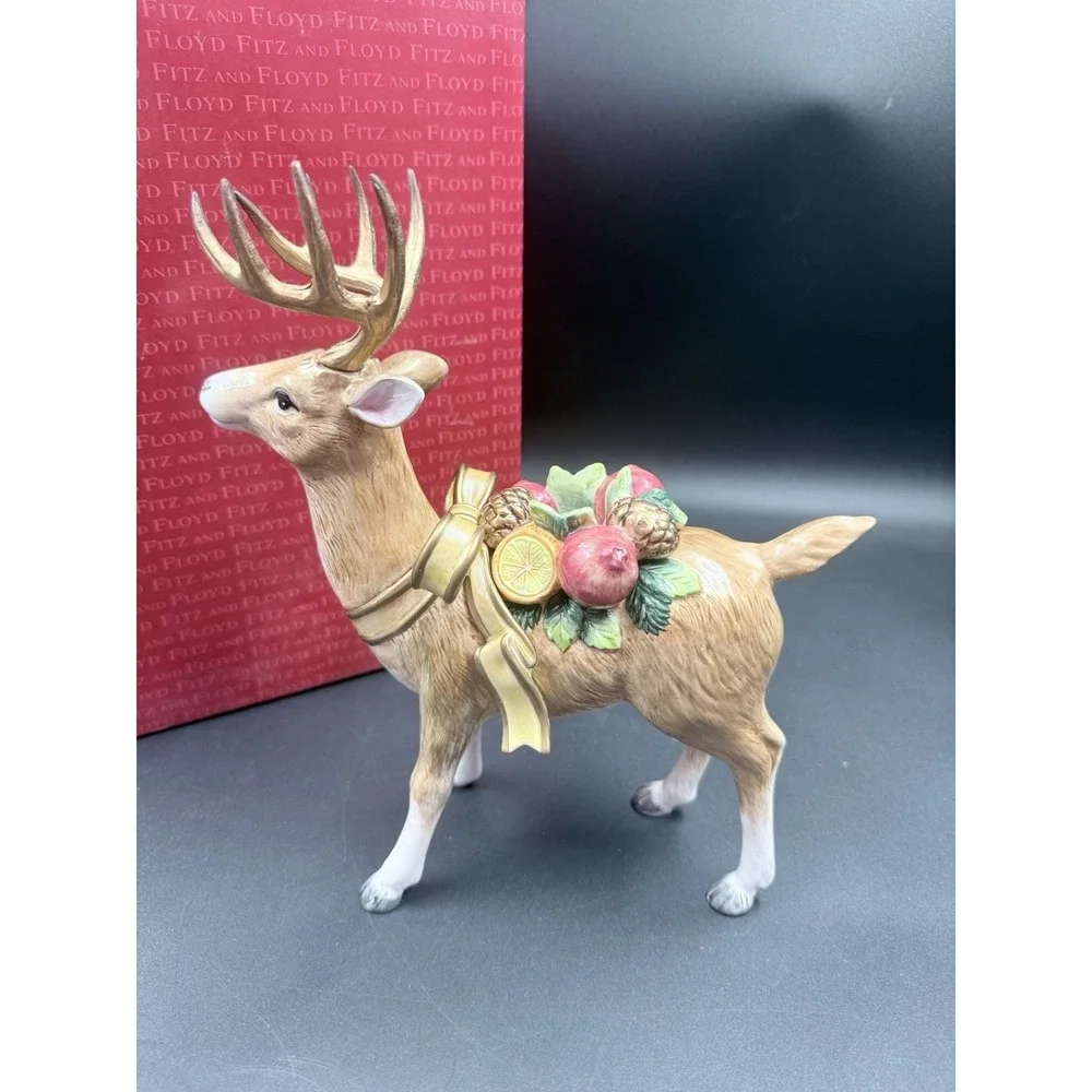 Fitz & Floyd Classics Winter Spice Deer Candle Holder Taper